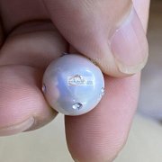 12mm贝珠打孔粘1.6mm尖底水钻，一