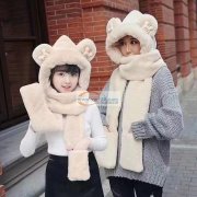 本场专业承接毛绒围巾，三件套帽子，儿童帽