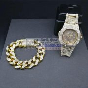 现需古巴链合金手链各1000条，要金色银